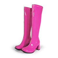 Bottes Gogo de grande taille pour femmes, chaussures colorées à talons de 3 pouces, bottes OEM zippées en cuir PU pour femmes