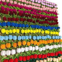 Tige de fleur de tulipe en feutre coloré faite à la main, pour bricolage, cadeau, vase, décoration florale pour la maison et les mariages, vente en gros