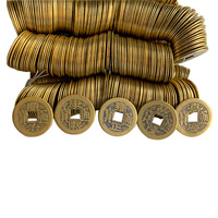 Pièces de monnaie chinoises anciennes en laiton Feng Shui 3D pour la chance et l'argent