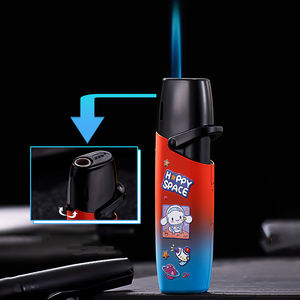Encendedor inflable portátil al por mayor a prueba de viento gradiente de dibujos animados hello cat kuromi llama azul encendedor de <span class=keywords><strong>gas</strong></span> - Product Image 5