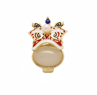 Broche créative Danse du Lion en alliage de zinc, épingle de revers, décoration de vêtement, cadeau promotionnel