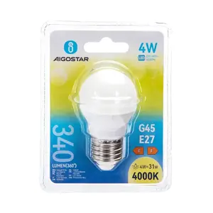 Bombilla LED G45 E27 4W, 400 lúmenes, 2700K, 25.000 horas, de bajo consumo; ideal para iluminación en el hogar. - Product Image 3