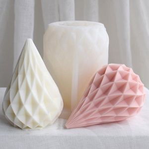 Moule en silicone conique en gros pour bougies, motif géométrique en maille, pour décoration intérieure, moule à bougies parfumées - Product Image 4