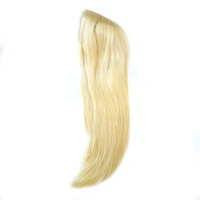 Perruque longue en Silicone Blonde, 150% de densité, cheveux naturels noués à la main,