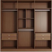 Armoire classique en bois brun Kejia, meubles de chambre à coucher, porte coulissante, dressing ouvert, armoires personnalisées
