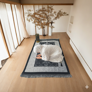 Ensemble de tapis de prière musulman portable Sajadah avec tasbih 99 perles, boîte <span class=keywords><strong>cadeau</strong></span>, tapis de voyage doux, <span class=keywords><strong>cadeau</strong></span> islamique pour Ramadan, <span class=keywords><strong>Eid</strong></span>, Hajj, mariage - Product Image 2
