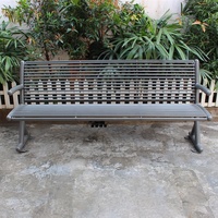 Suole — meuble de jardin argenté en acier, banc d'extérieur avec pieds ronds en acier, banc siège en métal, chaise de loisirs pour école, patio