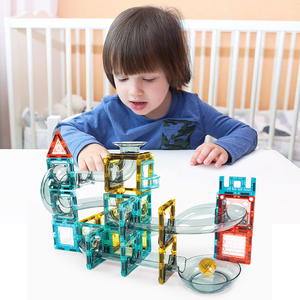 Giocattoli fai da te per i bambini assemblare blocchi di costruzione magnetici in marmo Run di plastica magnete labirinto corsa pista di palla certificata EN71/CPC