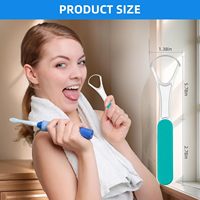 Raspador de Lengua de Acero Inoxidable 100%, Herramientas de Cuidado Bucal, Tratamiento para el Mal Aliento, Estuche de Viaje, Cepillo Limpiador de Lengua Metálico