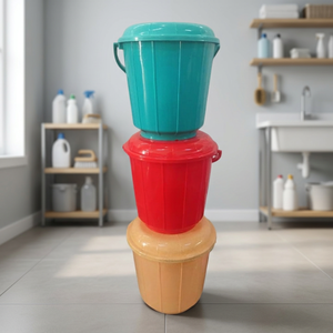 16L Round Plastic <b>Bucket</b> for Water Storage with Bale Wire Handle - Product Image 1