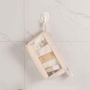 Bolsa de ducha de malla de gran capacidad, bolsa transparente para cosméticos y artículos de aseo con cremallera, organizador de almacenamiento portátil para viajes - Product Image 4