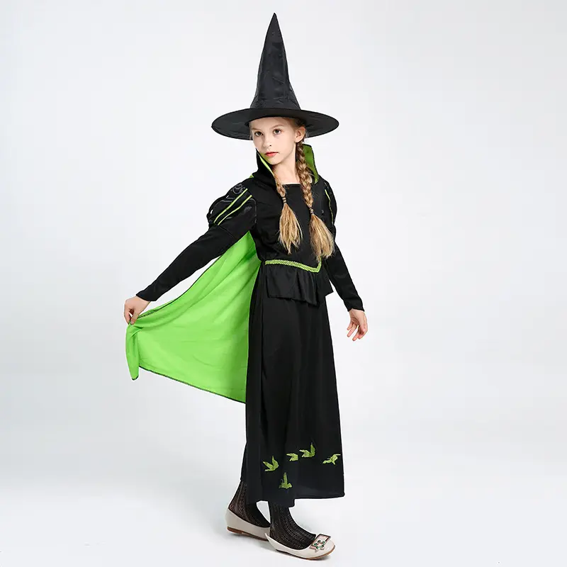 new product ideas 2023 Halloween Deluxe Party Fairytale Witch Costume For Girls with Witchy Hat WCSZ-012
