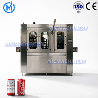 Machine de mise en conserve isobare automatique pour bière, 18 têtes, remplisseuse à contre-pression pour boissons gazeuses, ligne de scellage de canettes en aluminium