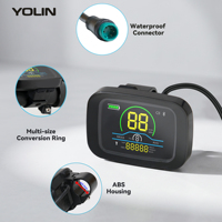 Pantalla para Bicicleta Eléctrica YOLIN al por Mayor, 2.6 Pulgadas YL81C-C 36V 48V, Protocolo UART CAN, 69nits de Brillo, Vidrio Templado+ABS