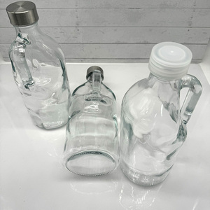 Jarra de vidrio resistente con asa y tapa para zumo frío, leche o agua, con boquilla de vertido fácil. - Product Image 6