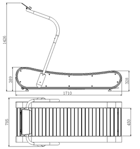Cinta de correr manual curvada de lujo hecha a mano de madera y acero inoxidable, cinta de correr silenciosa con funcionamiento natural - Product Image 5