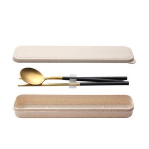304 Stainless Steel Portable Cutlery Portuguese Chopsticks Spoon Fork Two-piece Set Three-piece <b>Gift</b> <b>Box</b> Silverware Flatware - Product Image 3