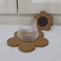 Sous-verres en liège pour boissons Grande fleur ronde Tasse extérieure Protection de table en bois Napperons en liège Dessous de plat en liège épais haute densité