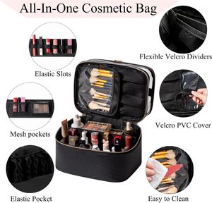 Different Styles 8.86 Inches Travel Cosmetic <b>Cases</b> Custom <b>Makeup</b> Bag for Ladies - Product Image 3