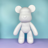 Fournitures d'art en gros 18cm/23cm/33cm/53cm/73cm de hauteur figure d'ours blanc pour peinture fluide bricolage Surface givrée brique d'ours