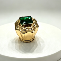 Tapa de Perfume de Lujo de Zamak con Incrustaciones de Diamantes de Imitación Verdes FEA15, Tapa de Botella de Vidrio, Logotipo Personalizado, Empaque de Fragancia de Alta Gama, Venta al Por Mayor