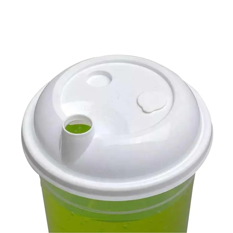 90mm Injection PP Drum Shaped Disposable Plastic Bubble Cup Lids Waterproof