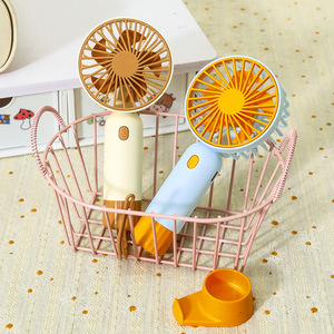 Portable Handheld Rechargeable <b>Fan</b> with <b>Stand</b> 5W DC Motor Battery Powered Hands-Free 4-6 Hours Desk Use Students Outdoor Cooling - Product Image 1