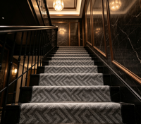 Tapis rectangulaire long en laine antidérapant pour escaliers et couloirs, tapis tufté à la main, tapis en laine fait main, tapis en laine sur mesure