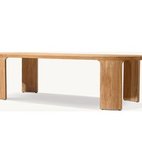 Ensemble de table et de chaises de jardin en teck imperméable pour l'extérieur, pour hôtel, cour, jardin, salle à manger, 6 chaises