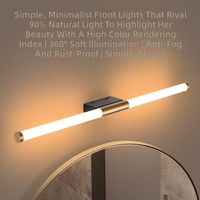 Applique murale LED moderne 12W pour lavabo, en aluminium CNC, à commande tactile, portée d'actionnement 15~25cm, pour salle de bain et toilettes