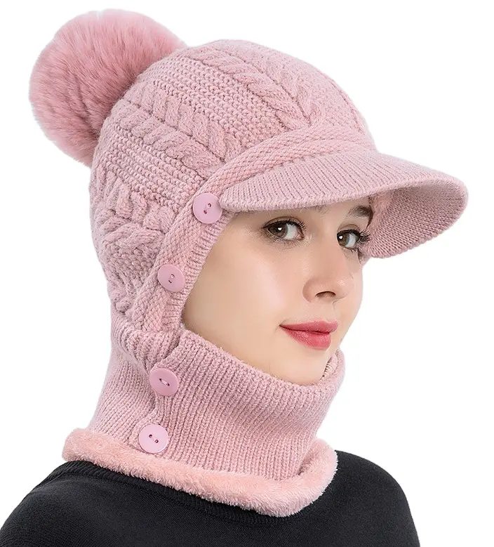 Sciarpa invernale cappello visiera sciarpe Infinity lavorato a maglia cappelli da neve caldi per le donne ragazze cappello caldo