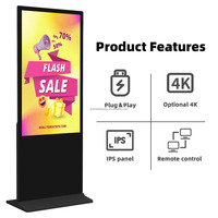 Quiosco de publicidad electrónica LCD personalizado de alta calidad de 43/55 pulgadas, pantalla de pie para uso en tiendas minoristas, exposiciones de Centros Comerciales