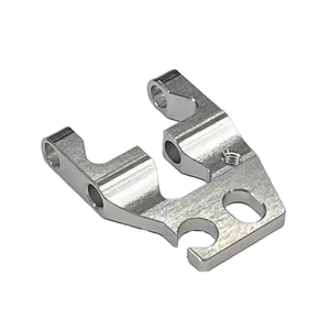 Custom 5 Axis CNC Milled Raw Finish Aluminum Double Fork Clamping Bracket Slotted Hole Threaded Hole Robot Gripper Mount Parts - Product Image 1