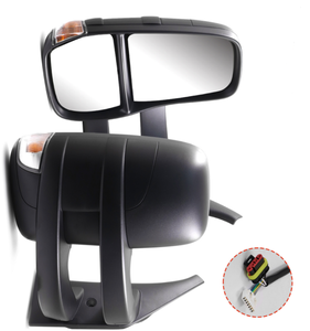 XMAXVISION New Large <b>Glass</b> Power Heated Turn Signal Convex Temperature Sensor Left Side <b>Mirror</b> Black for 2011-2014 Long Arm - Product Image 2