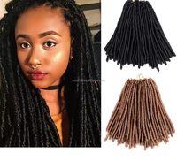 14 pouces 70 g/paquet Extensions de tressage de dreadlocks souples synthétiques de haute qualité Long Nina Softex Locs Factory Outlet-Dyed Straight