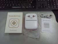 Printer Mini Portabel Thermal Saku untuk Stiker, Printer Foto USB, Printer Pad Thermal, Pencetakan Thermal Hitam Putih C9 5pcs