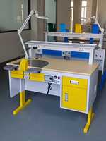 Poste de travail ergonomique pour laboratoire dentaire, pour travaux d'implantologie, en acier inoxydable durable, avec plateau ignifuge, table de laboratoire dentaire, hôpital