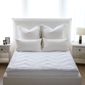 Sang Trọng Chăn Được Trang Bị Nệm Pad Mềm Máy Có Thể Giặt Trắng Nệm Bảo Vệ Bìa Vua Kích Thước Sâu Túi - Product Image 2