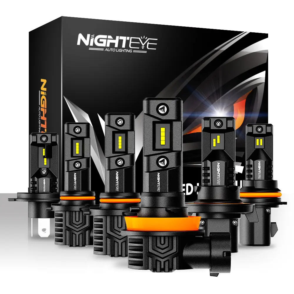 Nighteye 12V 50W H1 H4 H3 H7 H8 H11รุ่น9005 9006ไฟ LED ไฟหน้าสำหรับอุปกรณ์ตกแต่งรถยนต์