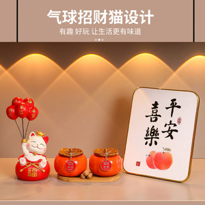 Adorno de Gato de la Suerte de Resina, Juego de Varias Piezas, Decoración Feng Shui para el Año Nuevo Chino, Regalo para la Sala de Estar o Escritorio - Product Image 3