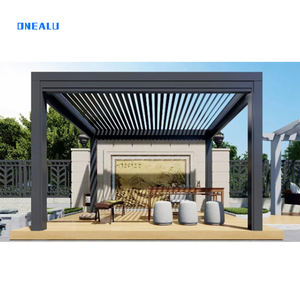 Fabricación personalizada <span class=keywords><strong>de</strong></span> aluminio Bioclimatique Parasol impermeable <span class=keywords><strong>Toldo</strong></span> deslizante motorizado <span class=keywords><strong>Toldo</strong></span> Techo 5*5 Persianas Pérgola - Product Image 5