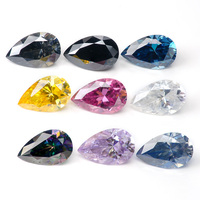 RTS Venta al por Mayor de Piedras Preciosas Sueltas de Moissanita Opalescente Sintética Multicolor Creada en Laboratorio, Corte Pera, Chapada, de 3mm-10mm, Certificación GRA