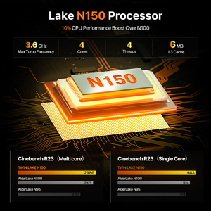Vente en gros pour 11 PC de bureau portable mini Twin Lake N150 DDR4 16 Go SSD 512 Go avec Wifi 5.0 BT4.2, série N WI-8 N150 - Product Image 2