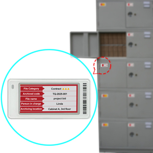 Marqueur de fichiers électroniques, indexateur d'e-papers pour archives, affichage e-ink alimenté par IoT, étiquette électronique de rayonnage (ESL) pour l'écosystème de bureau - Product Image 1