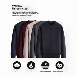 Suéter de Punto Grueso y Cálido para <span class=keywords><strong>Hombre</strong></span>, <span class=keywords><strong>Cuello</strong></span> <span class=keywords><strong>Redondo</strong></span>, para Otoño e Invierno, para Hombres de Mediana Edad y Mayores - Product Image 2