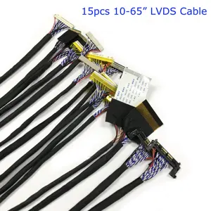 15pcs kit cabo LVDS 51pin 10-65 polegadas 20pin 30pin 40pin cabo tela Comumente usado para o reparo TV lvds 6bit 8bit cabo LG samsung