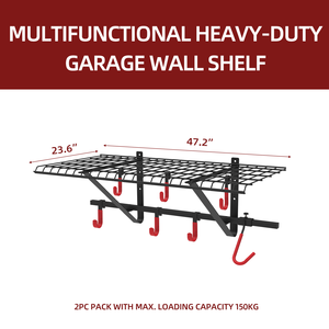 منظم مرآب للجدران من طبقة واحدة متعدد الوظائف خطافات الدراجة رف تخزين قوي منظم حائط عائم - Product Image 2