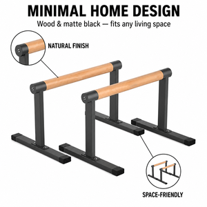 Wooden Parallel Dip Bar Thick Beech Handles Rock-Free Fitness Equipment for Home Gym <strong>Gymnastics</strong> Strength Training <strong>Bench</strong> Rack - Product Image 1