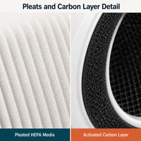 Filter Udara HEPA H12 H13 Karbon Aktif Inti Bulat 200/200s Filter Pembersih Udara Khusus untuk Rumah Tangga Hotel
