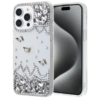Coques de téléphone portable de luxe pour femmes, avec paillettes 3D, brillants, pierres précieuses transparentes, cristaux brillants, diamants, protection contre les chocs